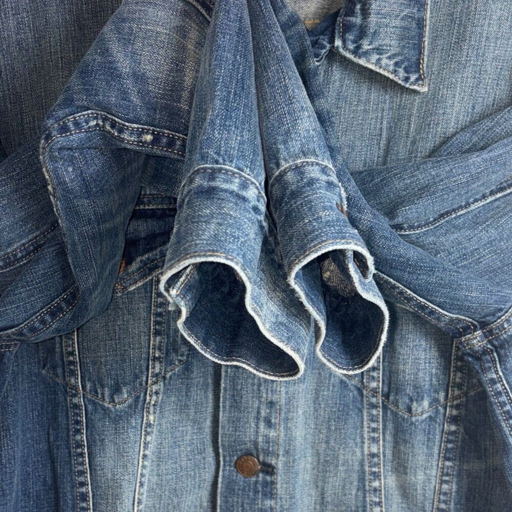 Vintage Ralph Lauren Denim & Supply XL Jean Jacket Trucker American Flag Patch - Picture 5 of 9